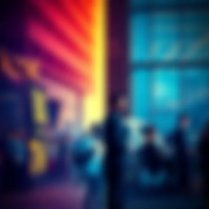 A split image showing a cypherpunk rally with banners advocating privacy on one side and a venture capital office scene with people discussing investments on the other side.