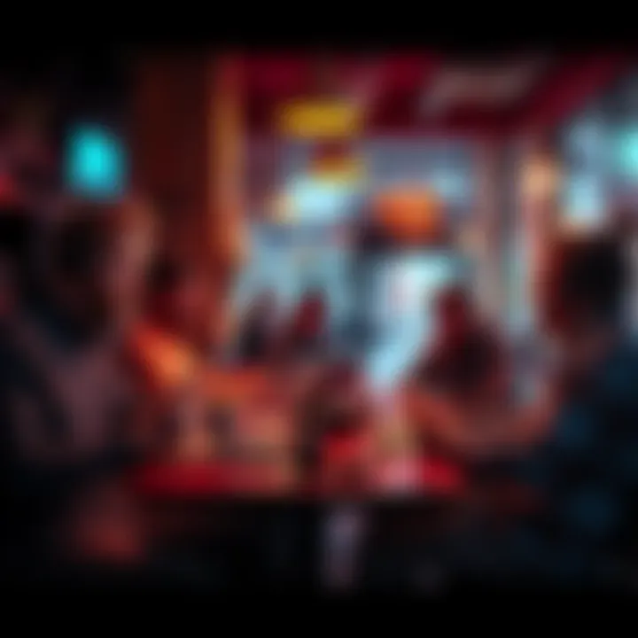 A gathering of cypherpunks discussing digital privacy and cryptocurrency over laptops and coffee at a café.