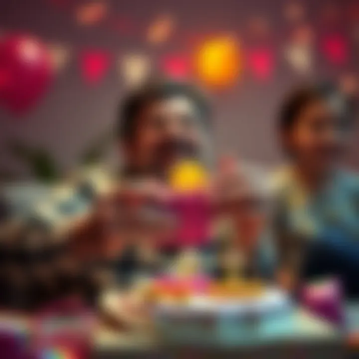 A father opens a birthday gift revealing Pi tokens, excited and curious about cryptocurrency