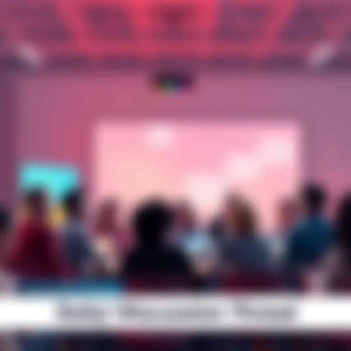 A group of people engaged in a lively online discussion about Atlas Earthers in a forum setting, with chat bubbles and digital devices visible.