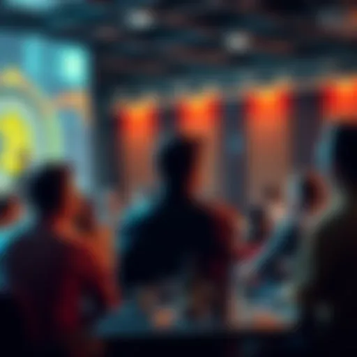 People engaging in a conversation about Bitcoin in a forum setting