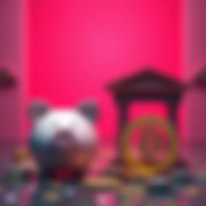 A comparison of a piggy bank and a crypto symbol representing daily $1 deposits in Aave and a traditional bank.