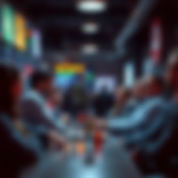 People engaging in a discussion about current events and trading strategies in a relaxed setting