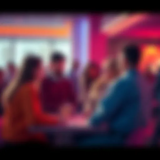 A group of people engaging in a friendly conversation about various topics