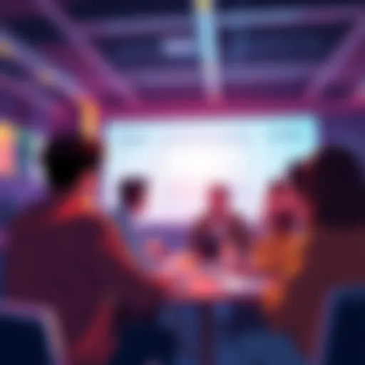 People engaging in a group discussion about Kaspa, sharing ideas and questions