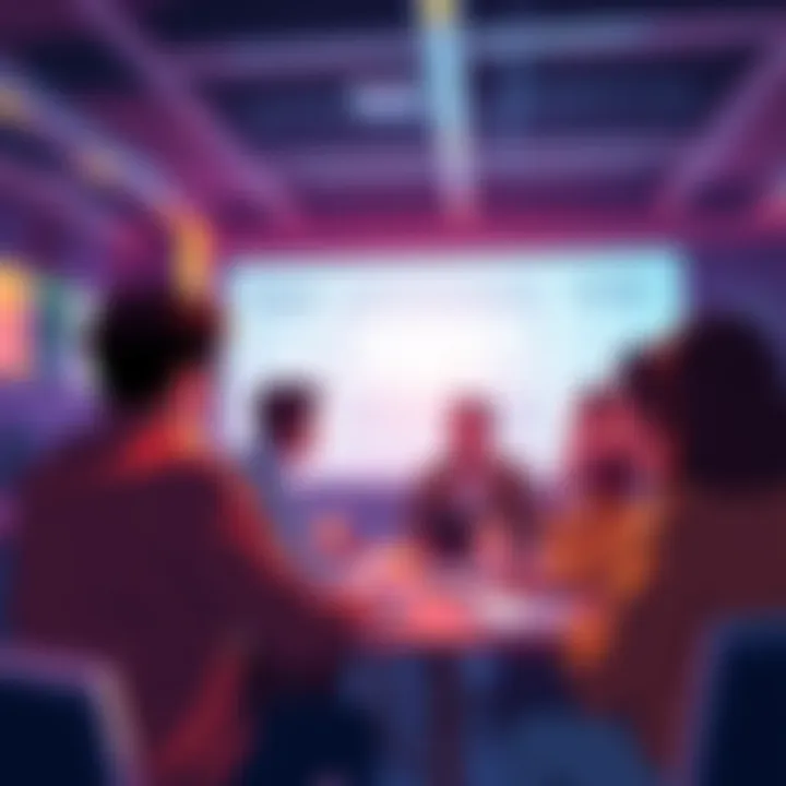 People engaging in a group discussion about Kaspa, sharing ideas and questions