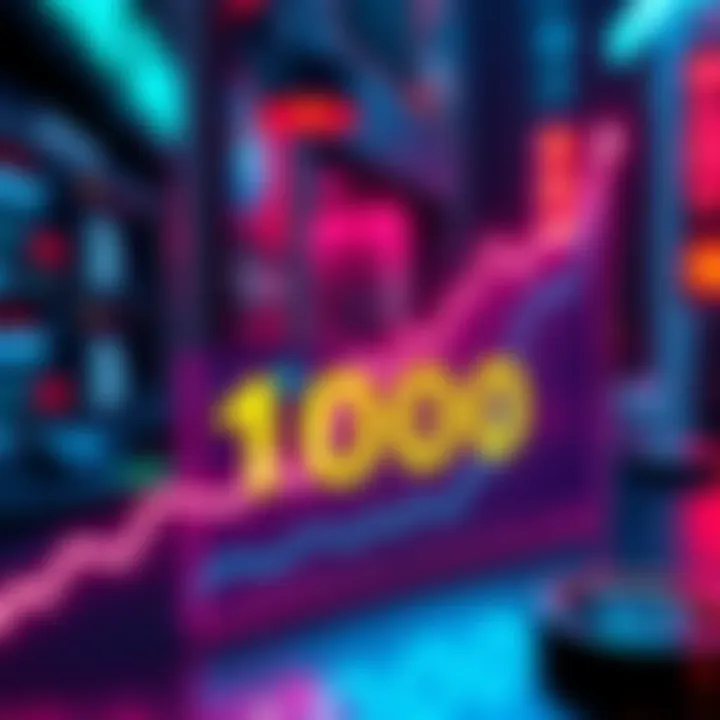 A graph showing a rise in daily transactions to 1000, symbolizing growth in the chain's performance.