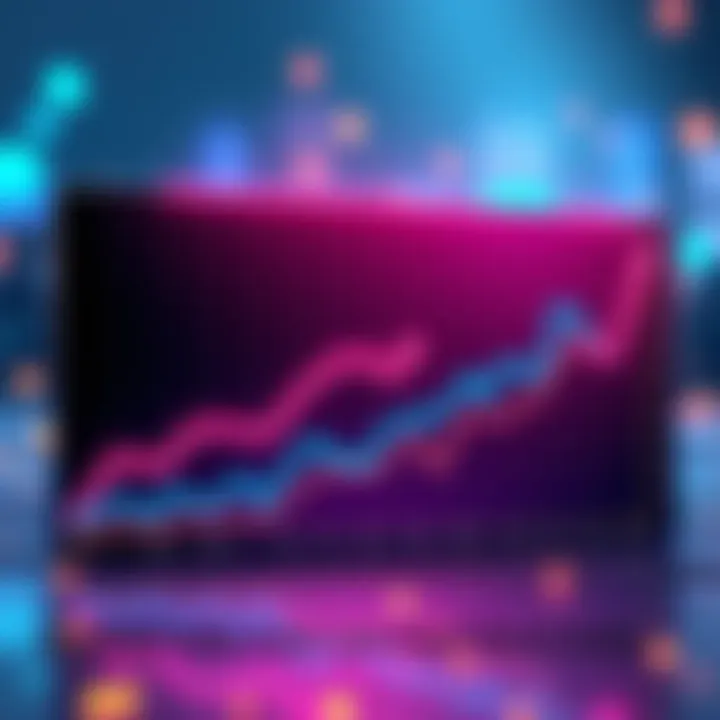 A line graph showing the rising profit trend for Dash masternodes after a network upgrade, indicating increased earnings for operators.