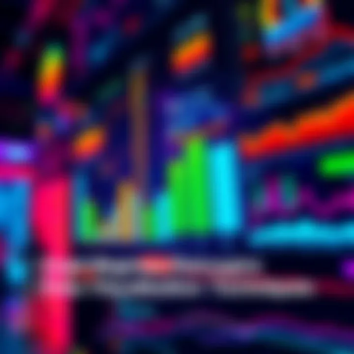 A vibrant display of innovative data visualization methods showing colorful graphs and charts transforming complex data into easy-to-understand visuals.