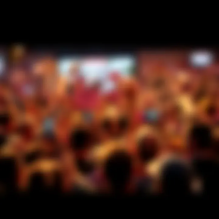 A crowd engaged in a heated debate, with people holding signs and expressing their opinions.