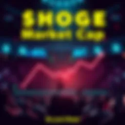 A graphic showing a downward trend in $HOGE market cap with dollar signs and an anxious crowd in the background.