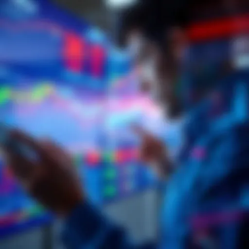 A person looking at digital charts and numbers related to decentralized finance yield recommendations.