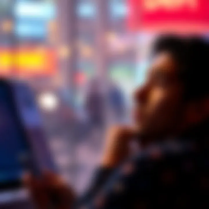 DeFi user contemplating wallet connection A person hesitating to connect their digital wallet to a DeFi platform, showing concern and thoughtfulness.