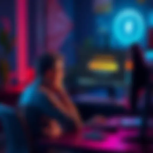 A frustrated individual sitting at a desk looking at a computer screen showing a loading bar for KYC approval status