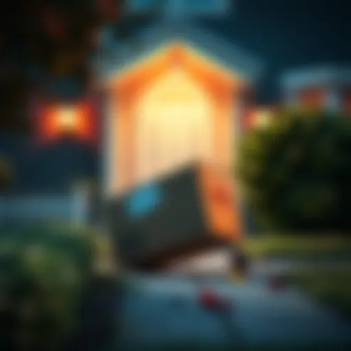 A delivery package left at a house with an unfamiliar address, showcasing a mix-up in the delivery process.