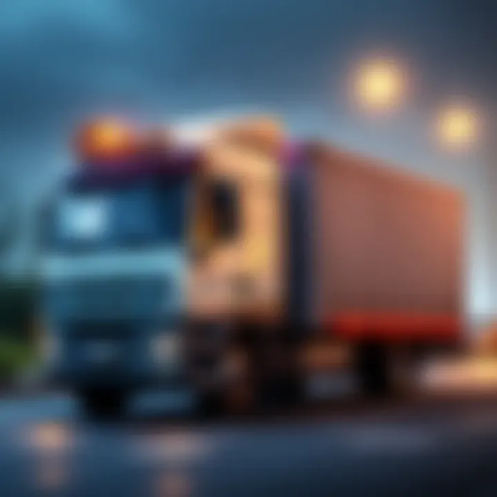 A delivery truck transporting packages, symbolizing reliable shipping services.