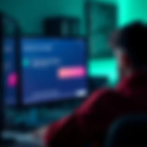 Frustrated person looking at a computer screen with a deposit notification and a chatbot response on the side