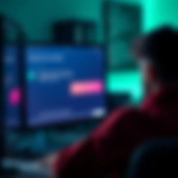 Frustrated person looking at a computer screen with a deposit notification and a chatbot response on the side