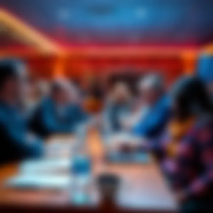 Participants discuss open-source collaboration in a meeting setting