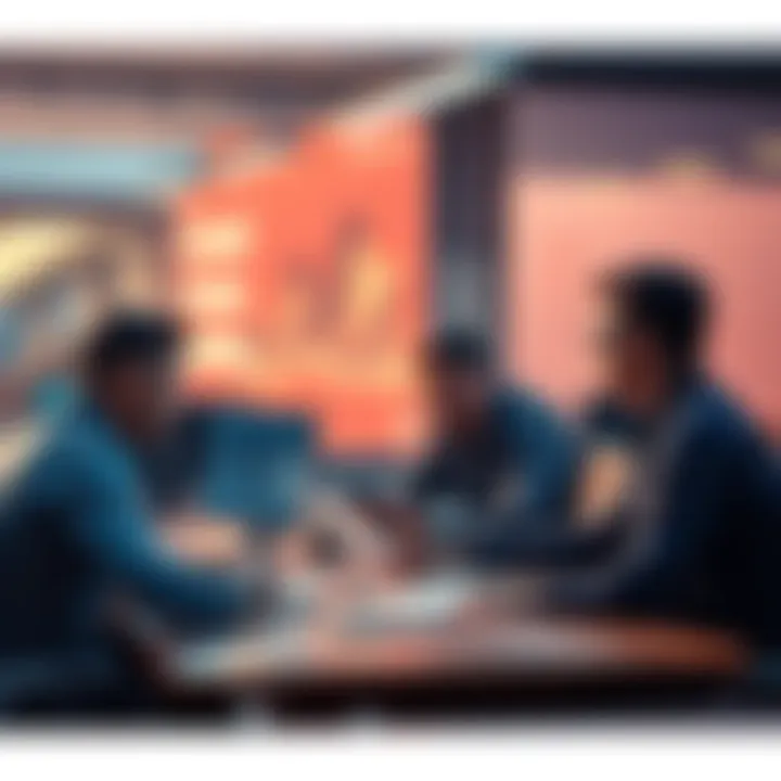 Group of developers sharing ideas about features for headless CMS platforms during a meeting