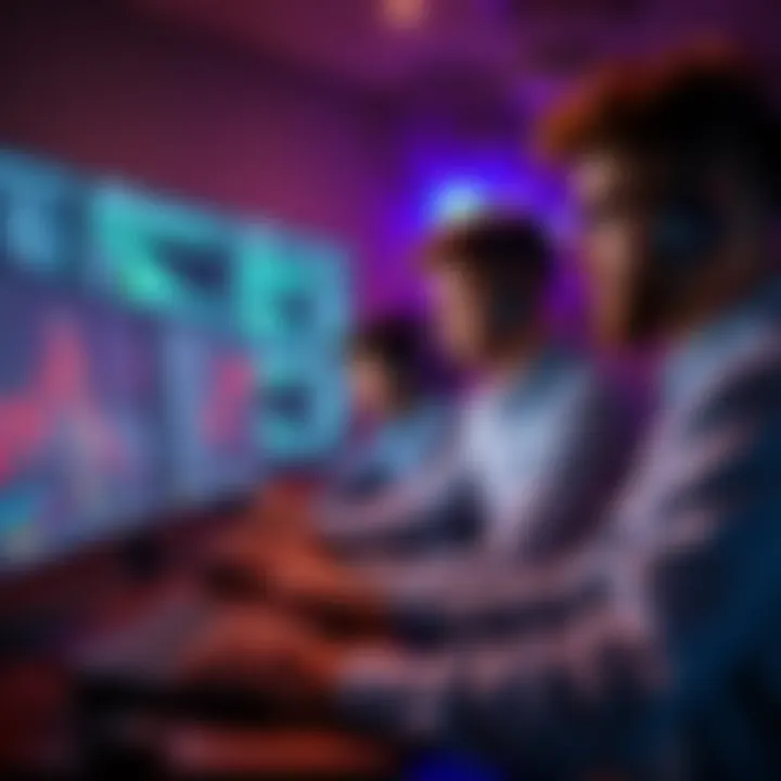 Group of developers engaged in coding with Pi App Studio tools on their computers