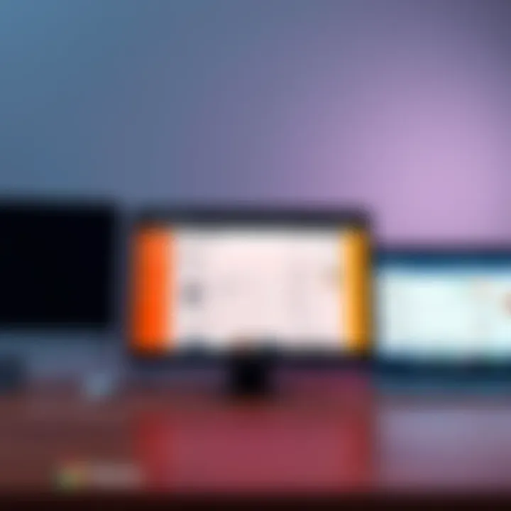 A PC, MAC, and Chromebook side by side, showcasing various online surveys on their screens.