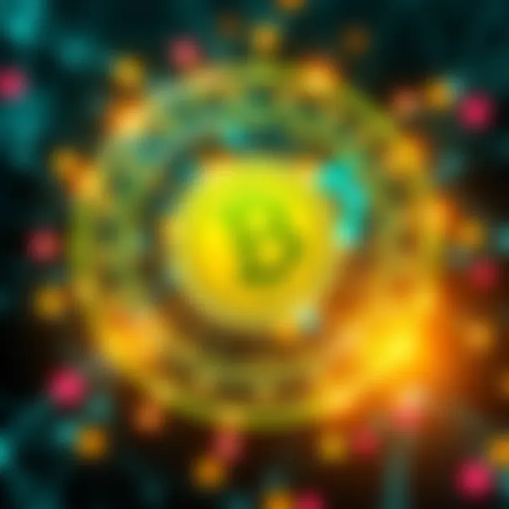 A visual representation of the DigiDollar, showcasing its decentralized nature with interconnected nodes symbolizing community involvement and innovation.