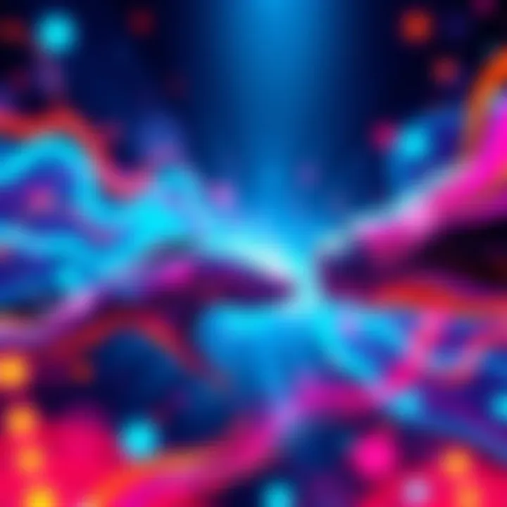 A vibrant digital art piece representing the resurgence of NFTs, featuring abstract designs and colors.