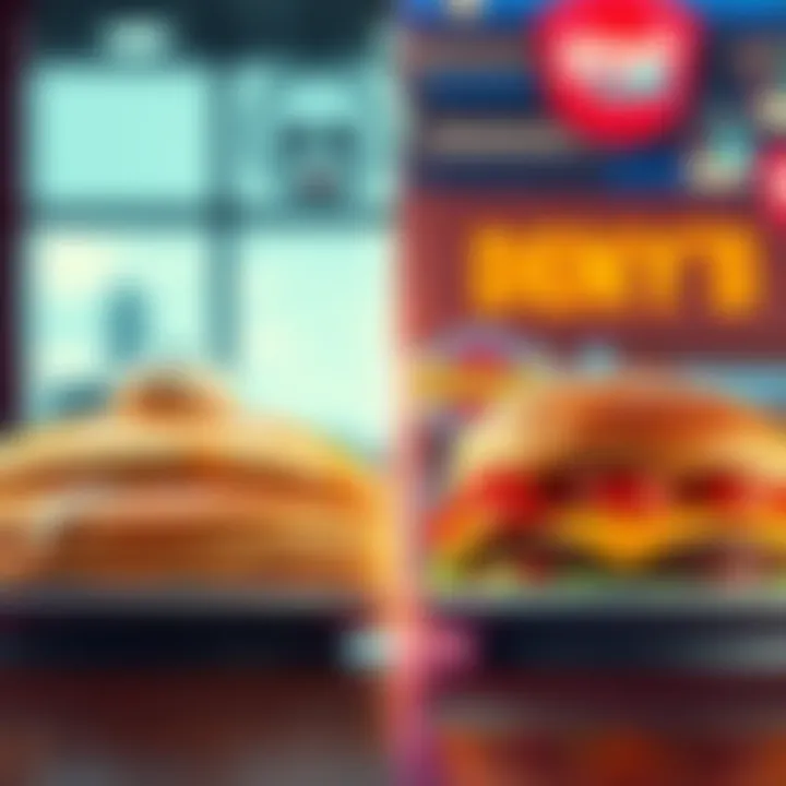 A split image showing IHOP pancakes on one side and DENYS burgers on the other, symbolizing the local diner debate.