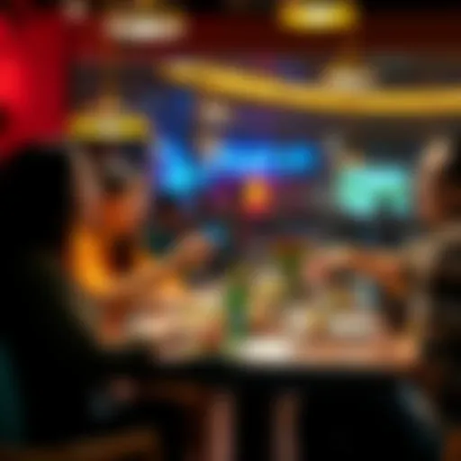 Group of friends enjoying dinner while making a payment with a BitMart Card at a restaurant