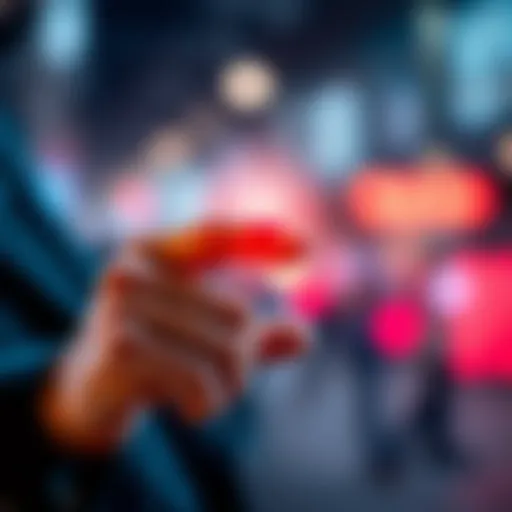 A person pressing a button on their phone to disable purchase notifications
