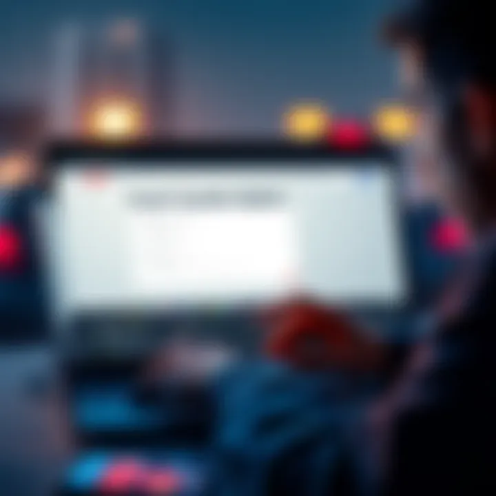 Disappearing Fund Transfer Option A person looking at a laptop screen with a confused expression as the fund transfer option is missing from the interface.