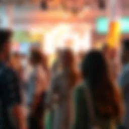 People engaging in conversation about the term Echt at a community event.