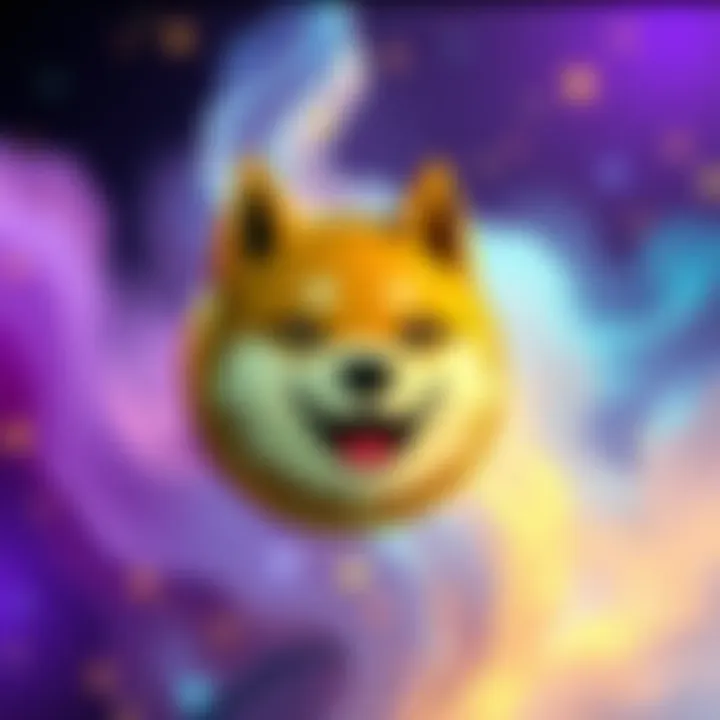 Doge Cryptocurrency Logo A colorful Doge coin logo with a cheerful expression, symbolizing the Doge community's enthusiasm for reaching the price target of $250.11.