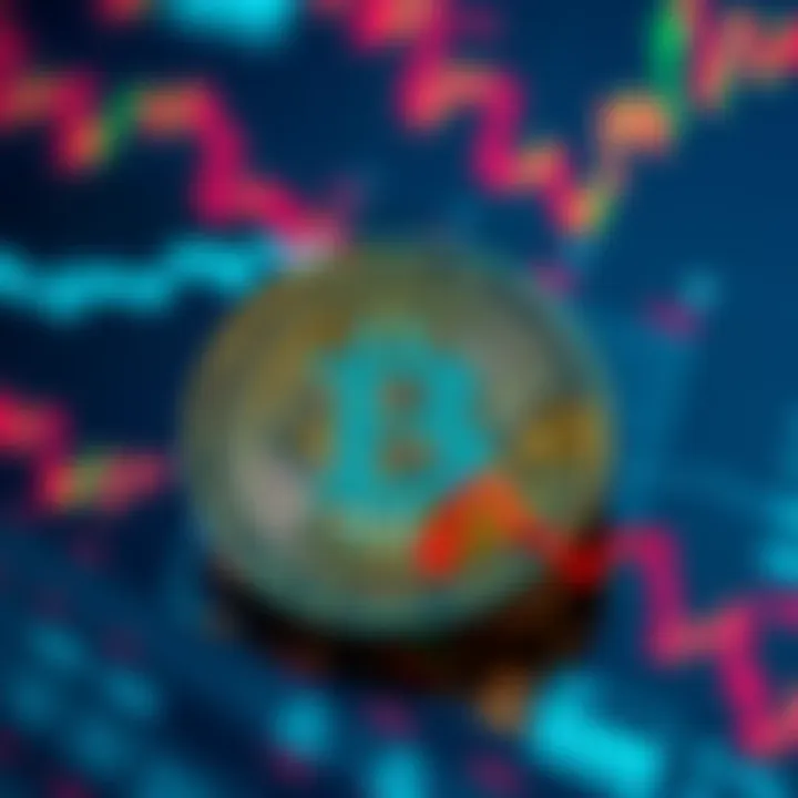 A close-up of the DOGE cryptocurrency symbol against a digital background representing market trends.