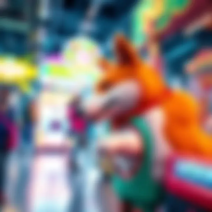 A colorful Doge machine showcasing trending features and engaged community members in 2025.