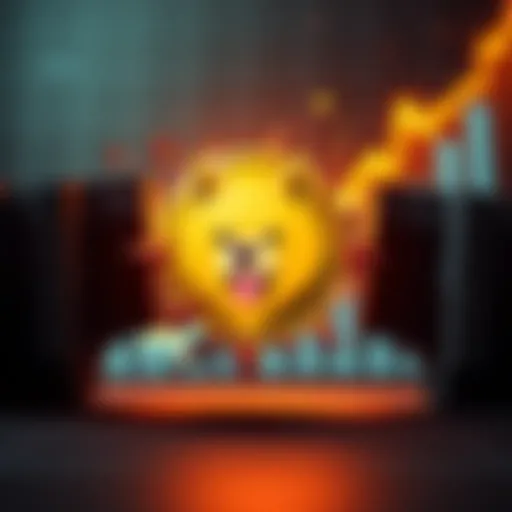 A graphic showing the Dogecoin logo breaking through a barrier with a rising chart in the background, symbolizing its push towards €1.