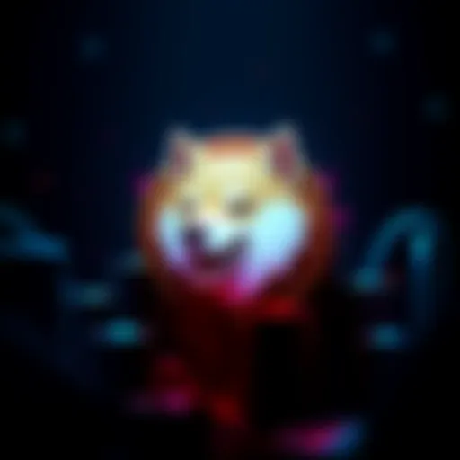 A Dogecoin logo surrounded by a dollar sign representing its goal to reach $1.