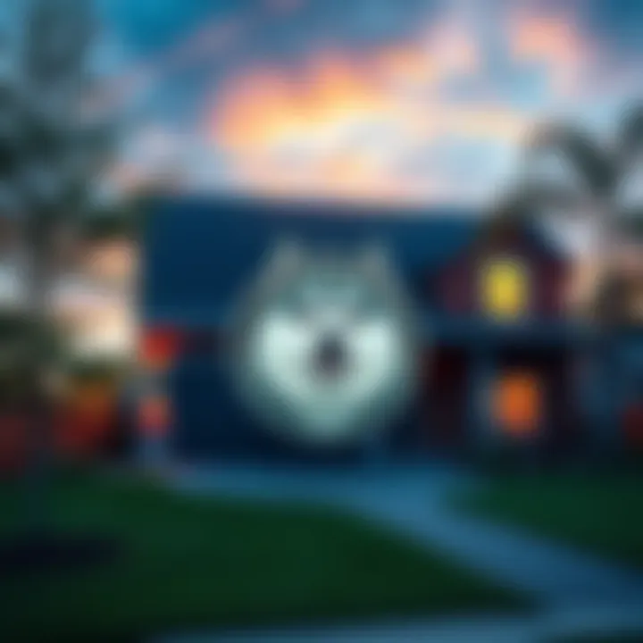A house with a Dogecoin symbol in front, illustrating the acceptance of cryptocurrency for home loans