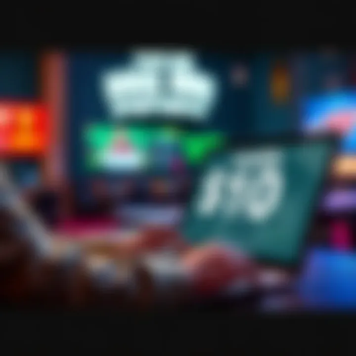 A person registering for Dogg House Sportsbook with a laptop and a cash reward graphic