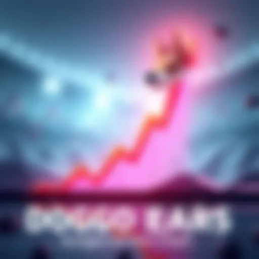 A rising cryptocurrency chart showcasing the significant growth of Doggo EARS in the market.