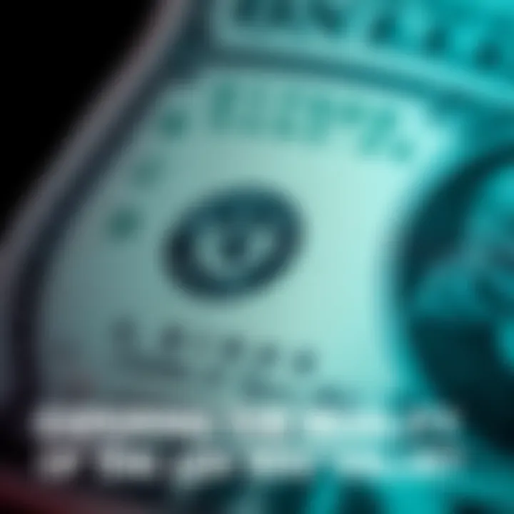 Close-up of a dollar bill Detailed view of a one-dollar bill showing the printed design and symbols of value