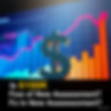 A large dollar sign in front of a trending graph showing rising values, symbolizing the new average value assessment