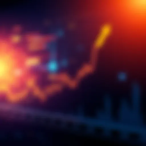 A line graph indicating an upward trend in DOT's value, with arrows pointing towards potential new highs