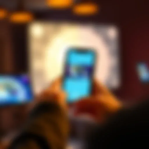 A person using an iPhone to download a video from an IPFS link, with a clear screen showing the download process.