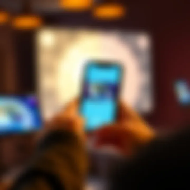 A person using an iPhone to download a video from an IPFS link, with a clear screen showing the download process.