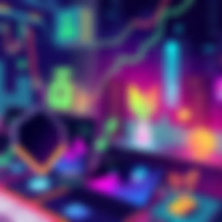 Illustration depicting the collaboration between DTCC and Robinhood to tokenize financial transactions, featuring digital assets and a modern financial environment.
