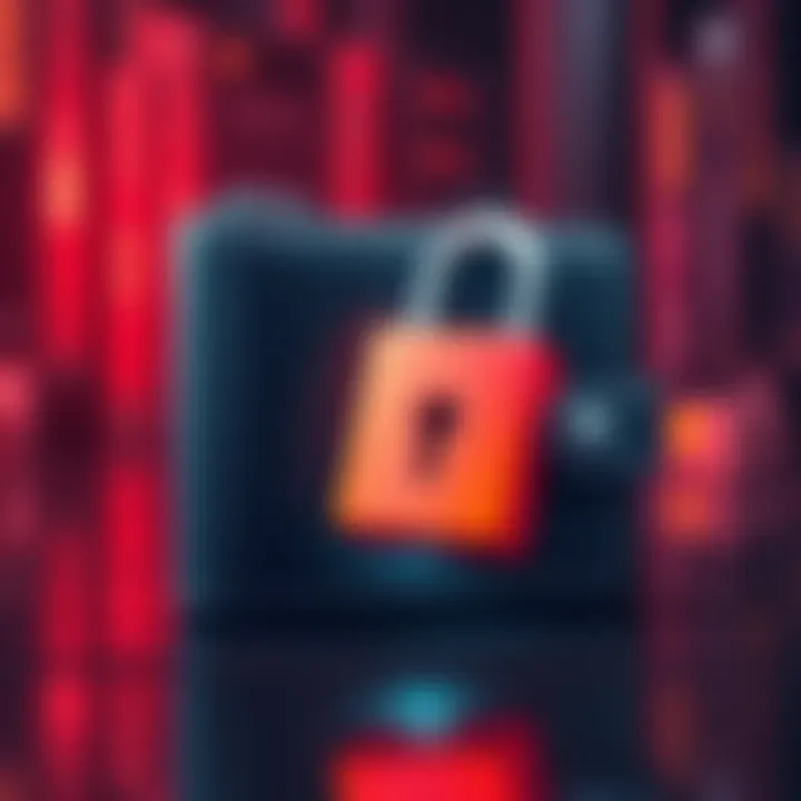 Illustration of a secure wallet with a lock, representing the idea of a duress wallet for protecting digital assets.