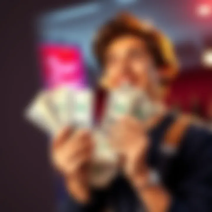 Earn Bonus Cash A person holding cash and looking excited about signing up for a bonus offer