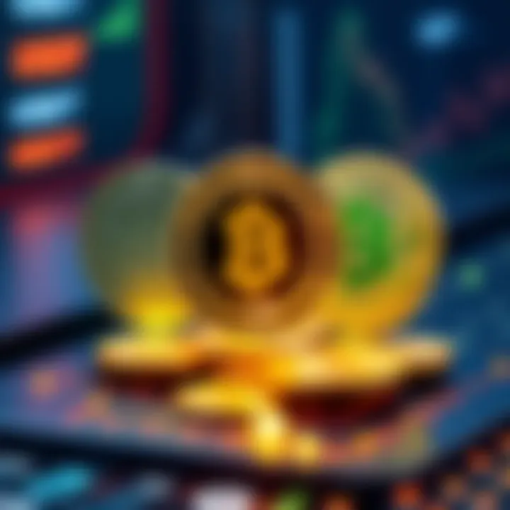 A graphic showing ION coins and USDT being staked for rewards on a digital platform